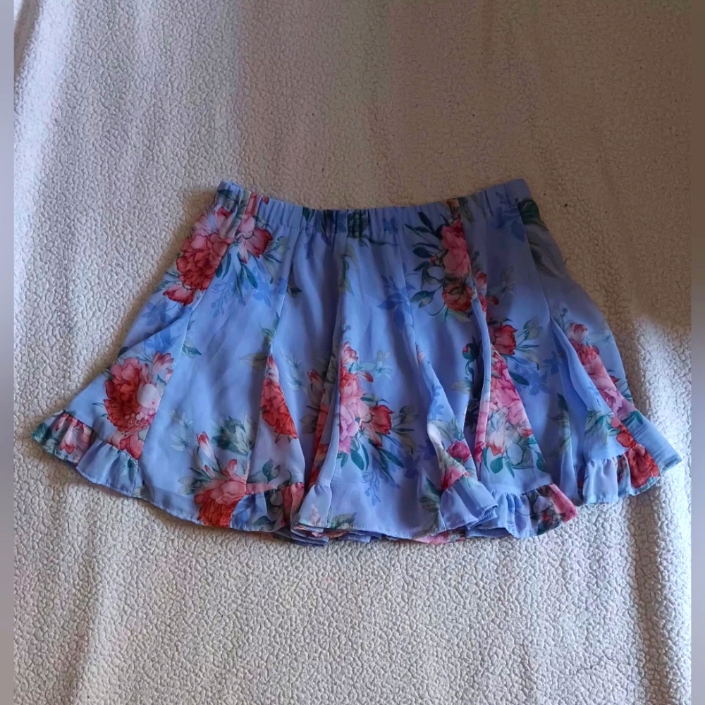 Lavender Floral Mini Skirt